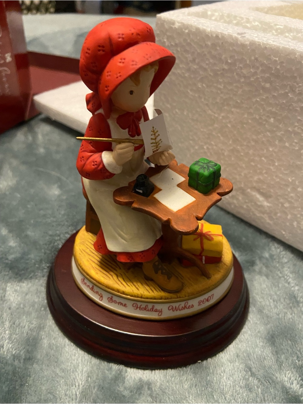 Red Holiday Figurine Writing Ornament - Unbranded